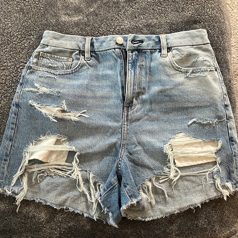AE Curvy Denim Mom Shorts